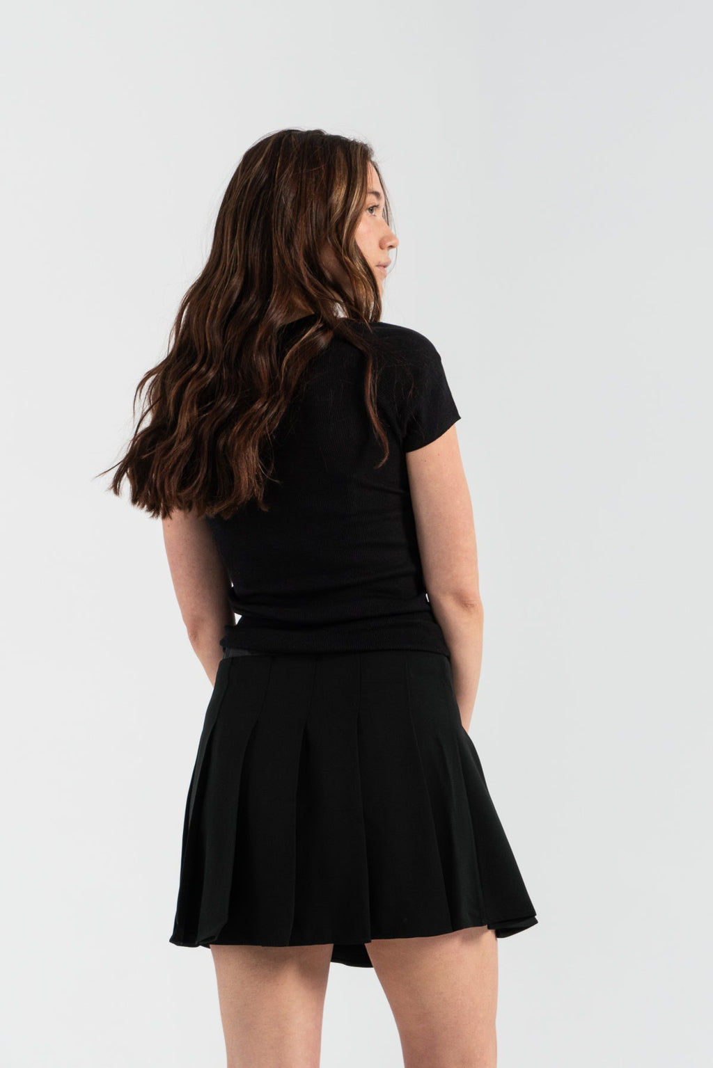 Ganni Light Twill Pleated Mini Skirt