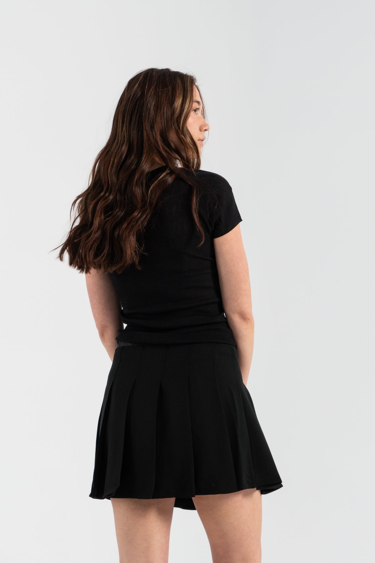 Ganni Light Twill Pleated Mini Skirt