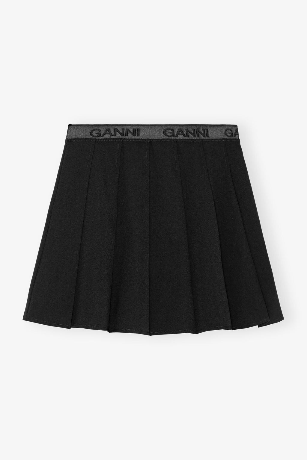 Ganni Light Twill Pleated Mini Skirt