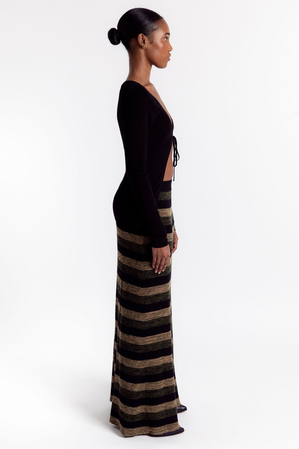 Ganni Mini Ribbed Merino Maxi Skirt - Multicolor