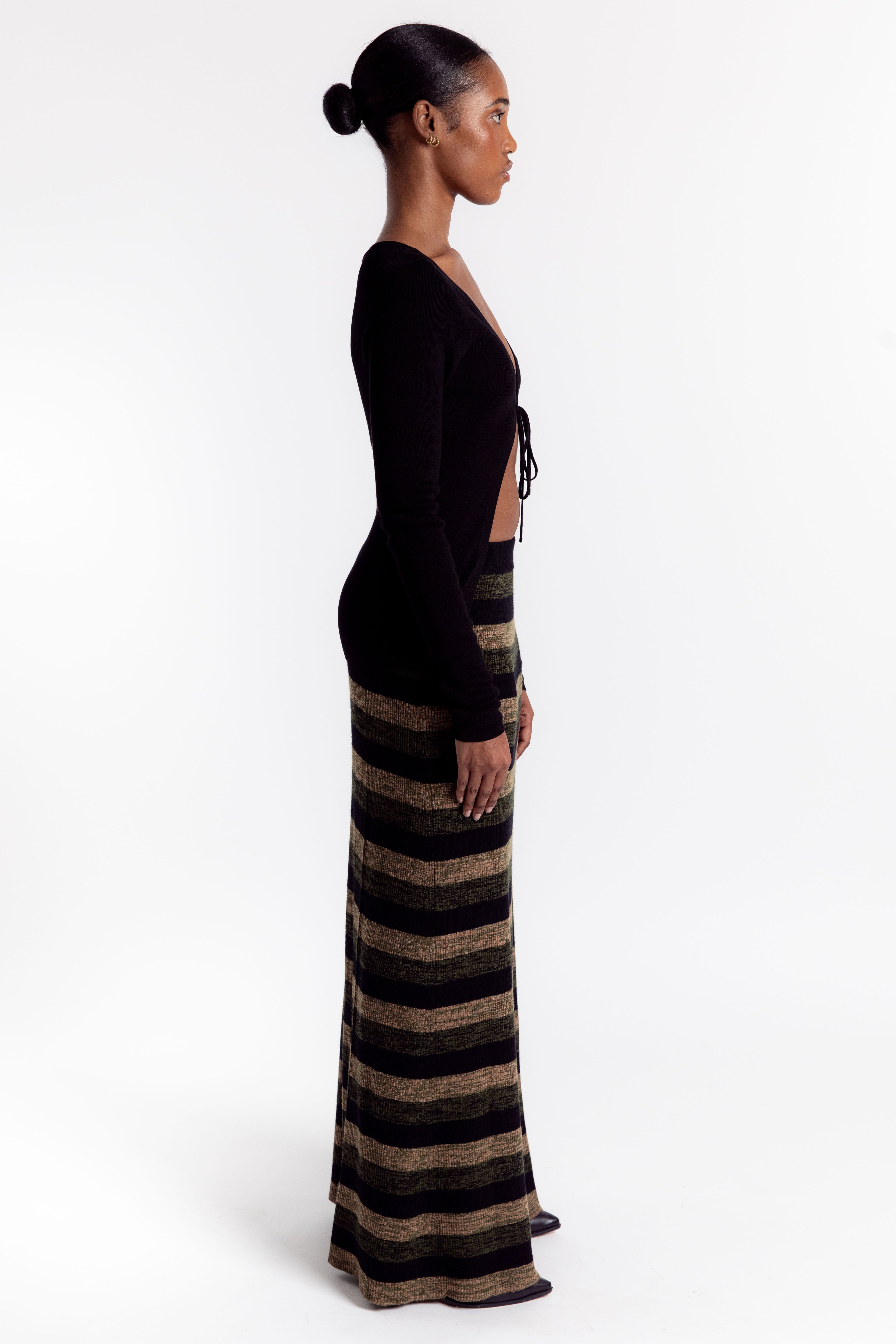 Ganni Mini Ribbed Merino Maxi Skirt - Multicolor