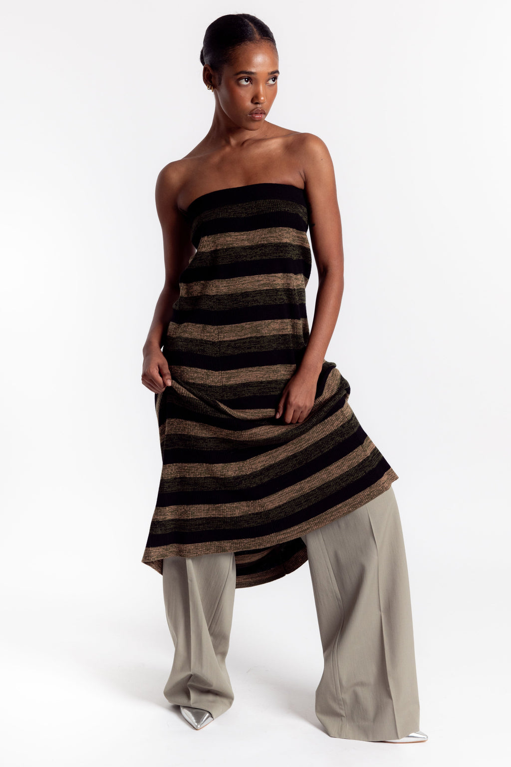 Ganni Mini Ribbed Merino Maxi Skirt - Multicolor