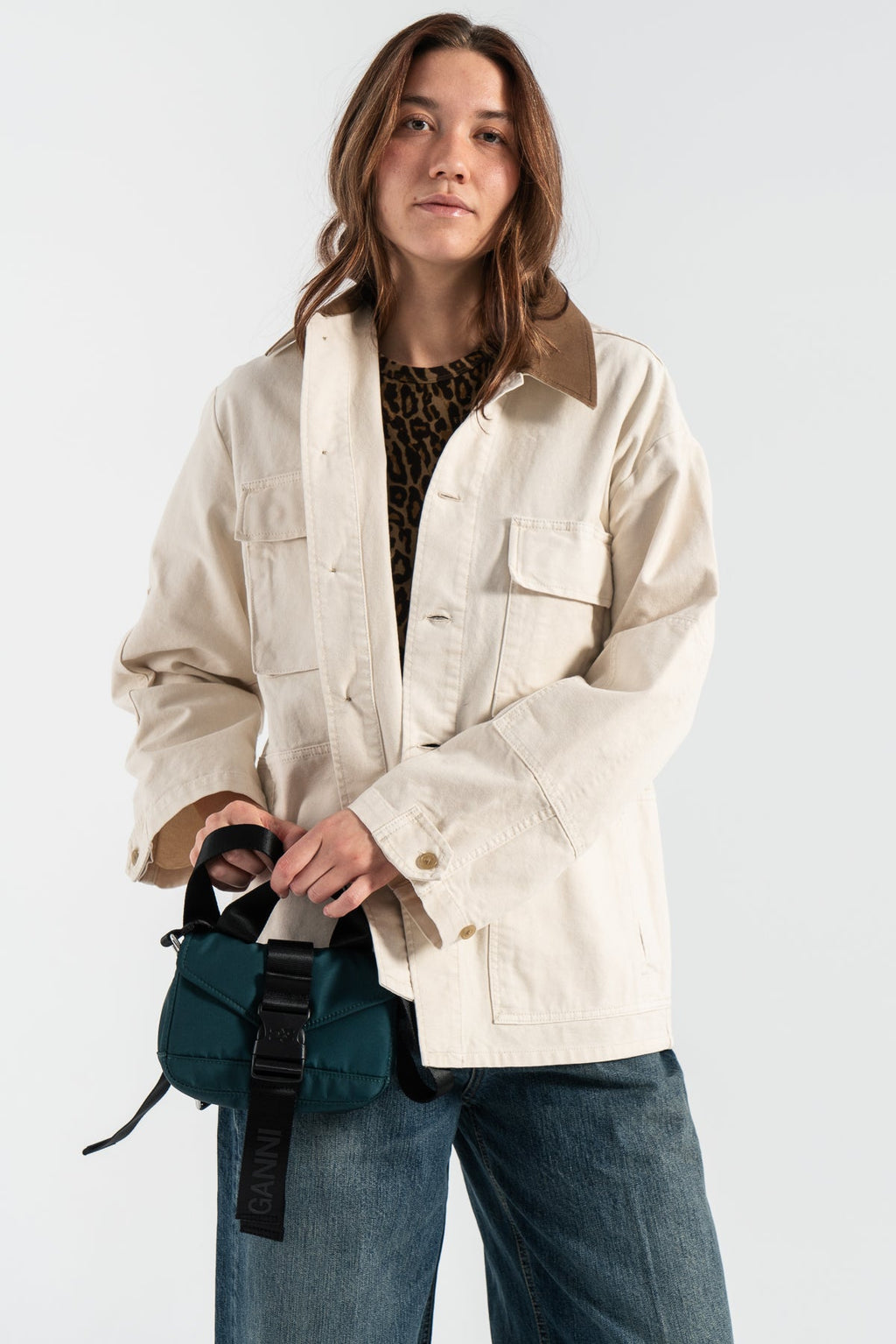 Ganni Recycled Tech Mini Satchel - Forest Night