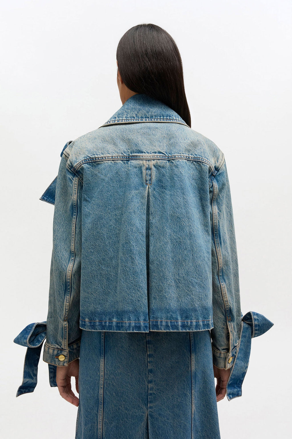Ganni Tint Rigid Denim Jacket - Mid Blue Vintage