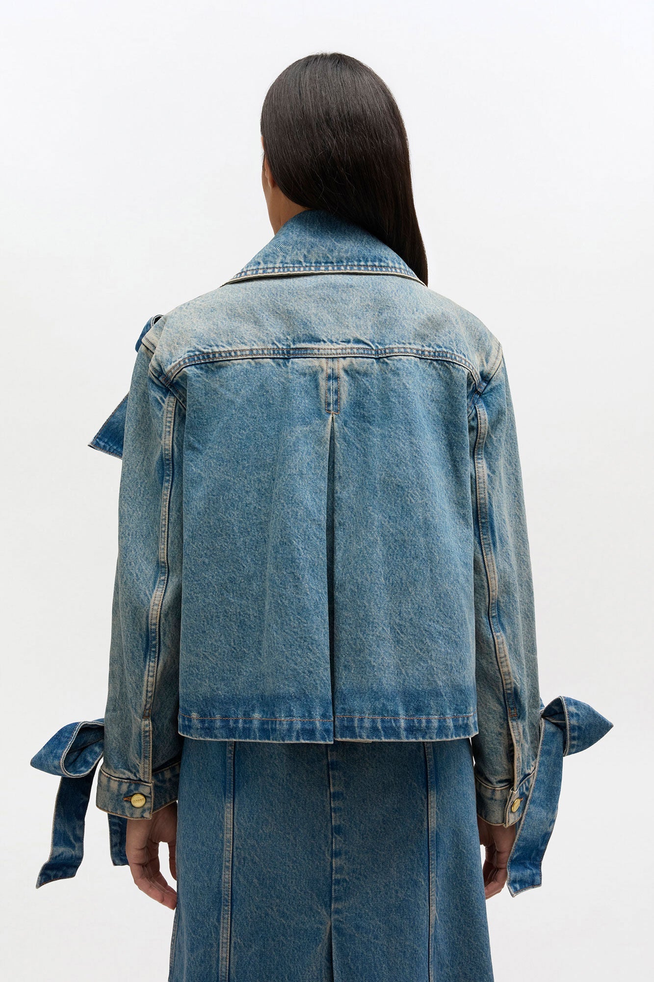 Ganni Tint Rigid Denim Jacket - Mid Blue Vintage