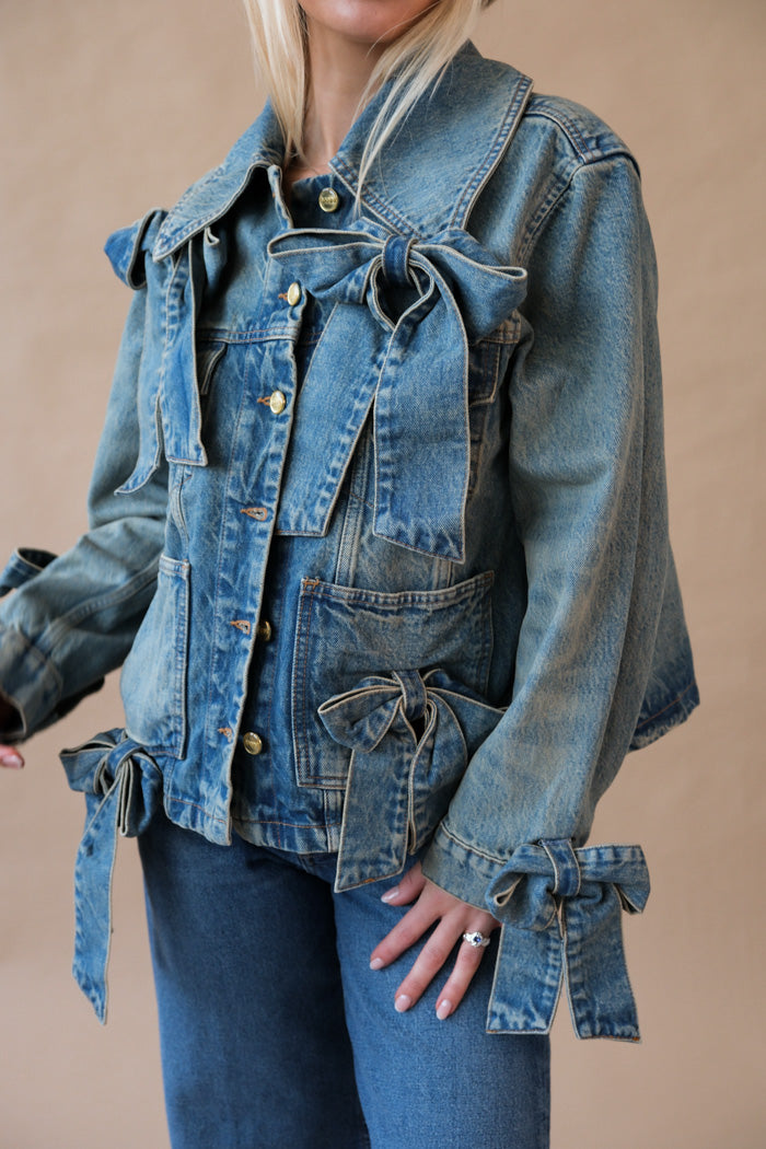 Ganni Tint Rigid Denim Jacket - Mid Blue Vintage