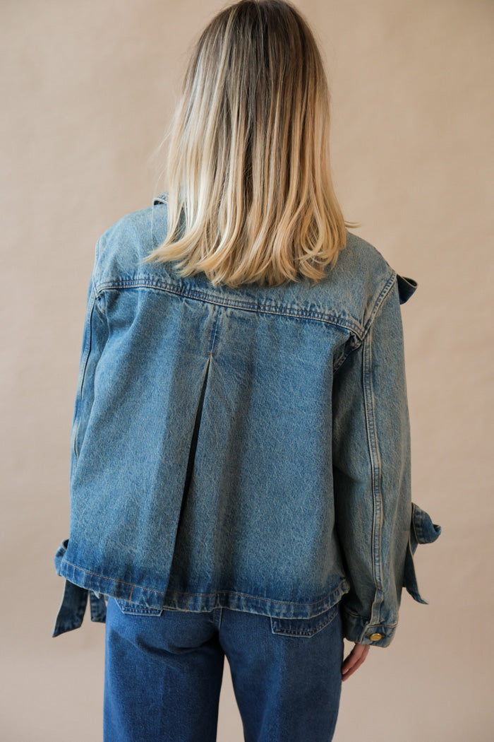 Ganni Tint Rigid Denim Jacket - Mid Blue Vintage