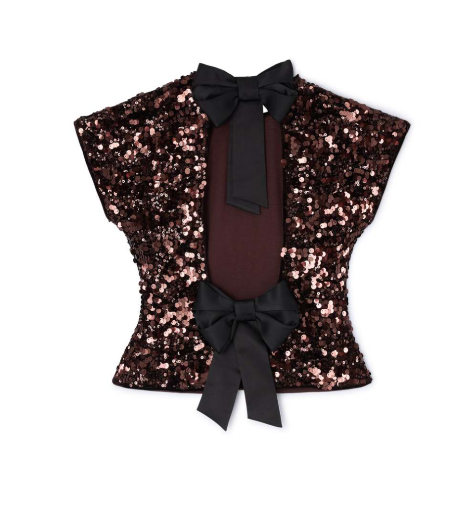 Ganni Velvet Sequin Top