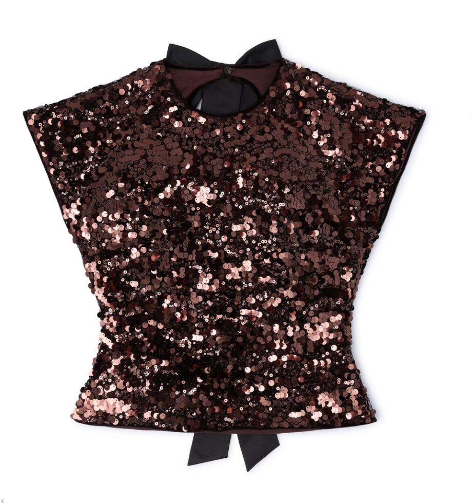 Ganni Velvet Sequin Top