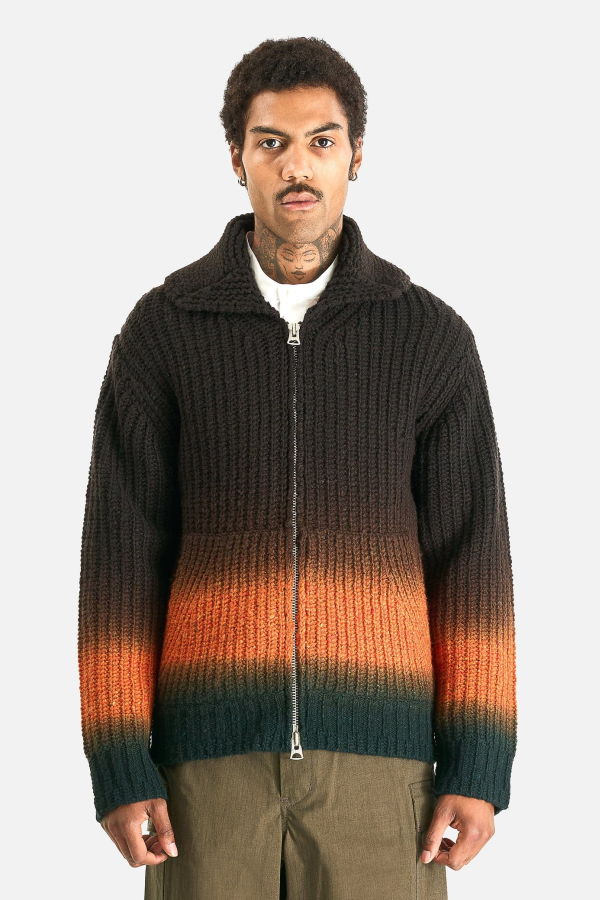 sacai Garment Dye Wool Knit Cardigan