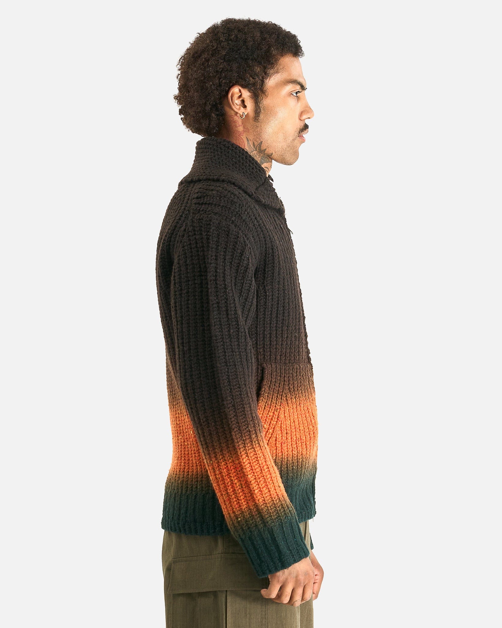 sacai Garment Dye Wool Knit Cardigan