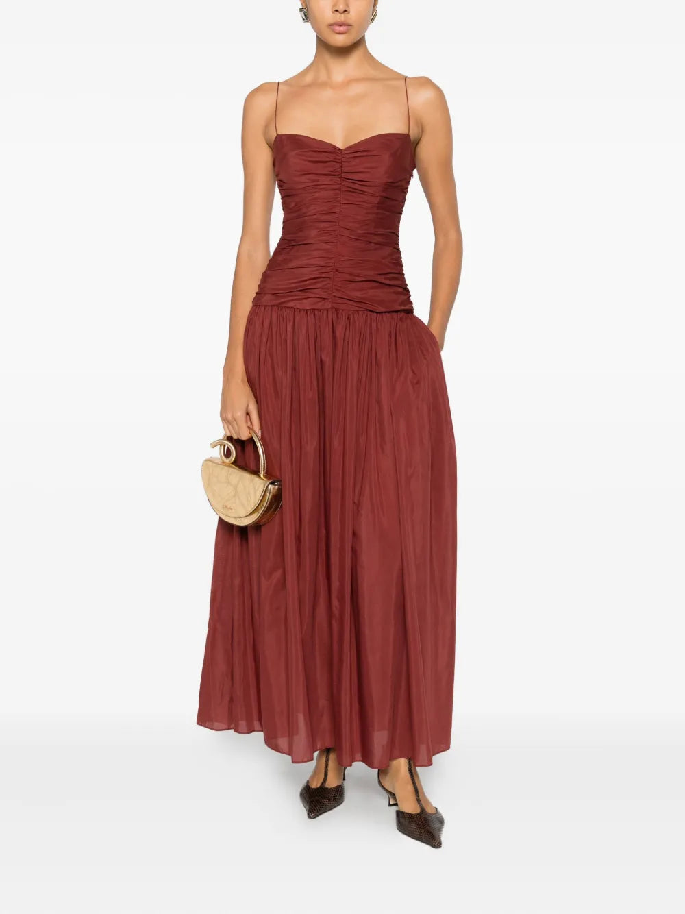 Matteau Gathered Drop Waist Dress - Maroc