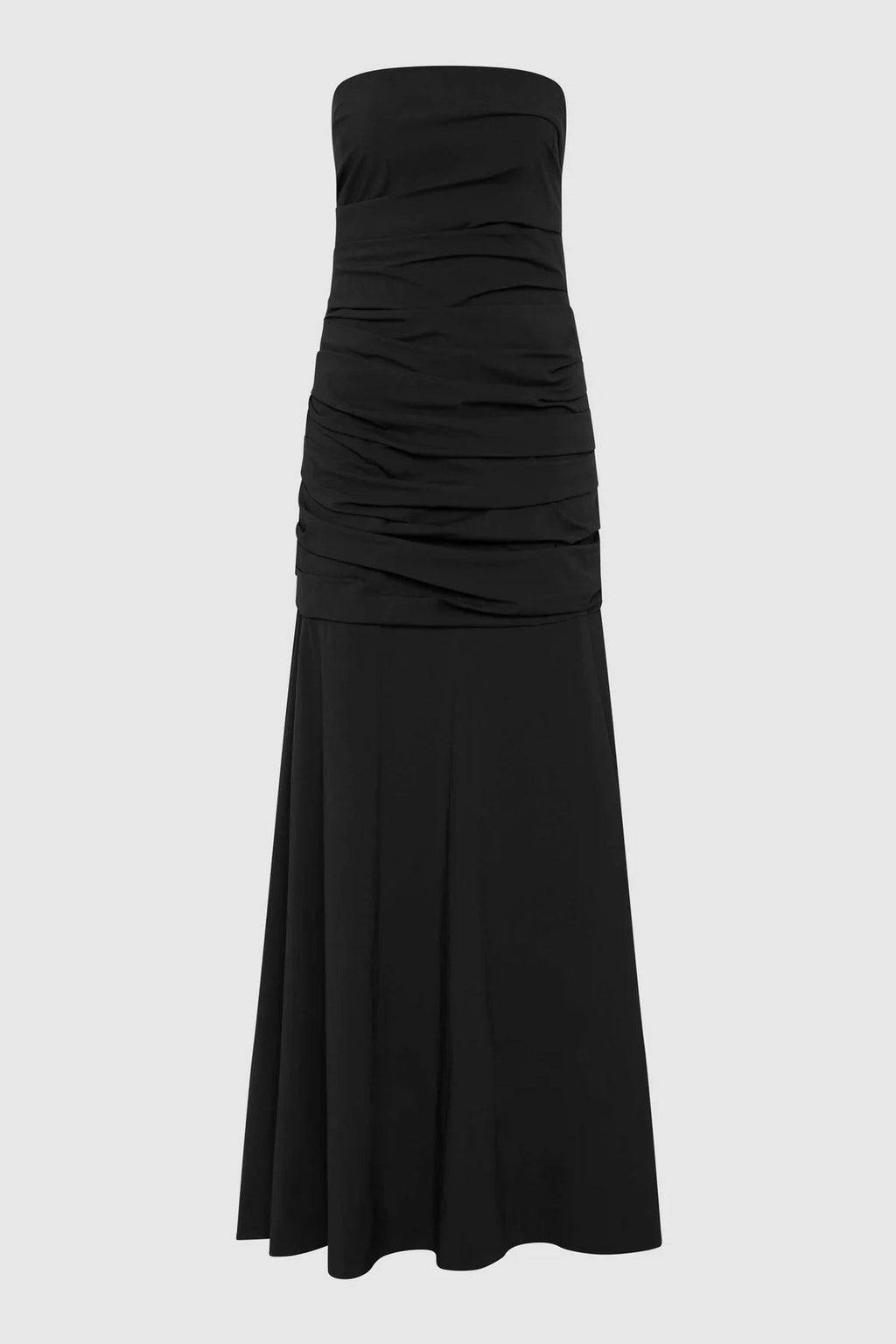St. Agni Gathered Strapless Longline Dress - Black