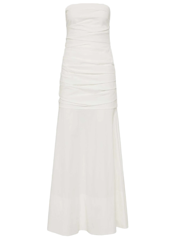 St. Agni Gathered Strapless Longline Dress