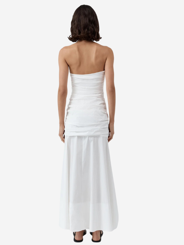 St. Agni Gathered Strapless Longline Dress
