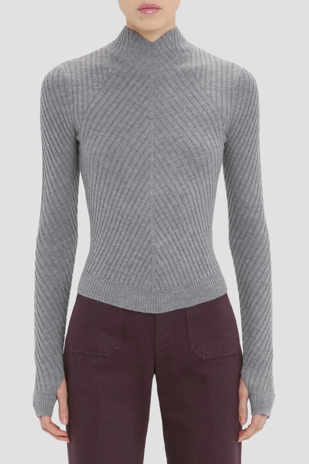 Victoria Beckham Georgia Sweater - Grey Marl