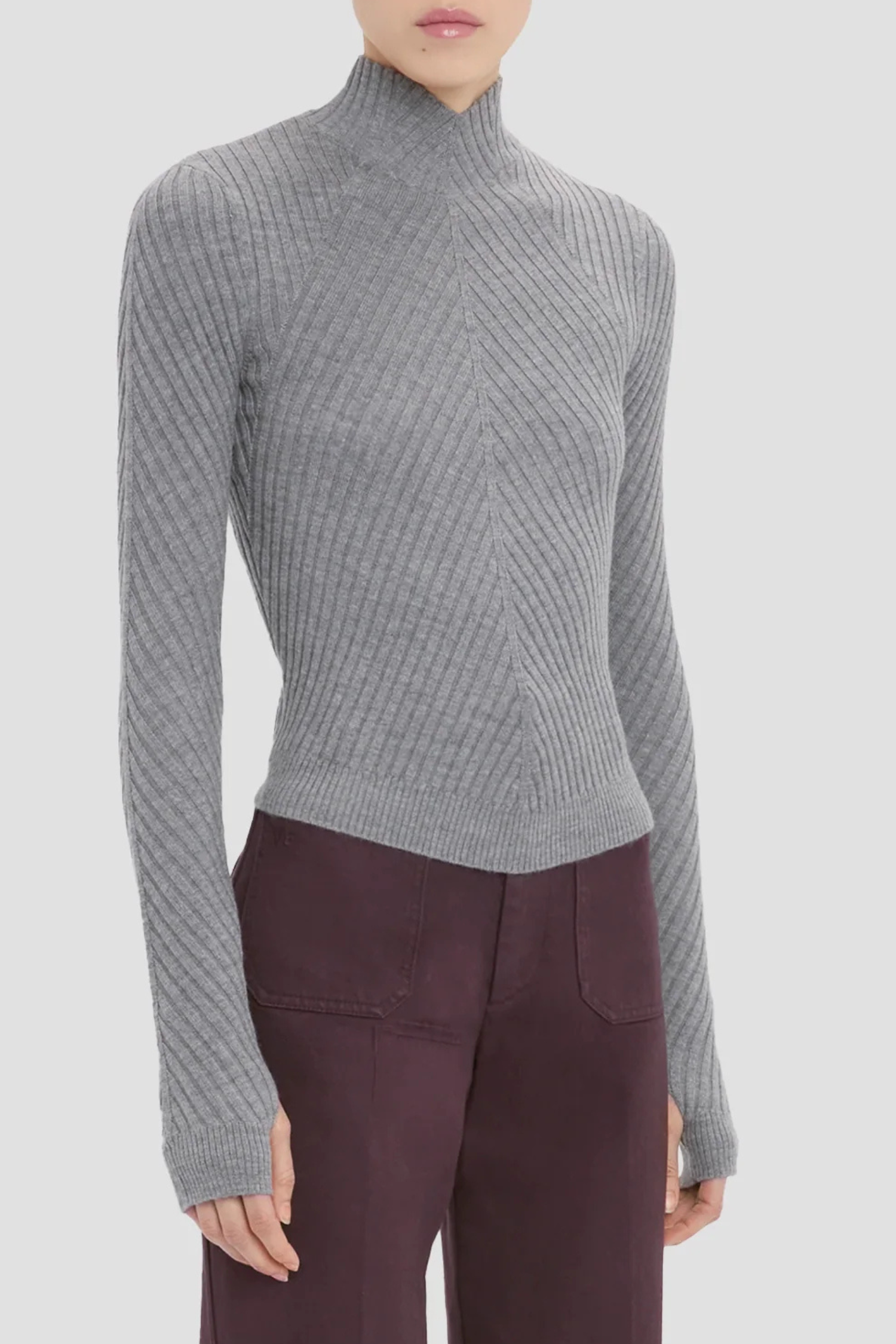 Victoria Beckham Georgia Sweater - Grey Marl