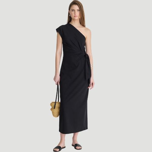 Apiece Apart Georgie One Shoulder Maxi Dress - Black