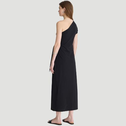 Apiece Apart Georgie One Shoulder Maxi Dress - Black