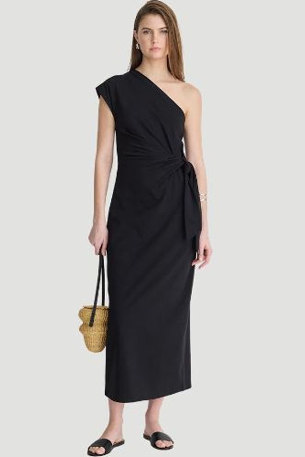 Apiece Apart Georgie One Shoulder Maxi Dress - Black