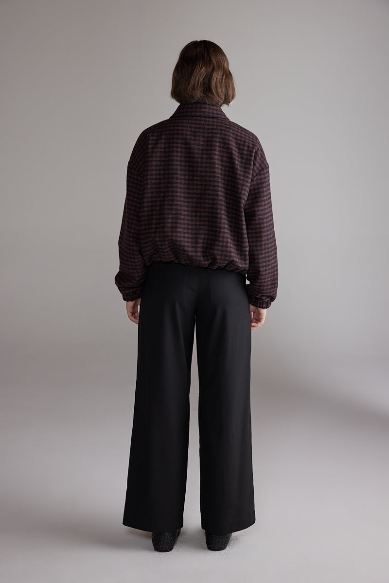 amente Gingham Jacket - Wine/Black