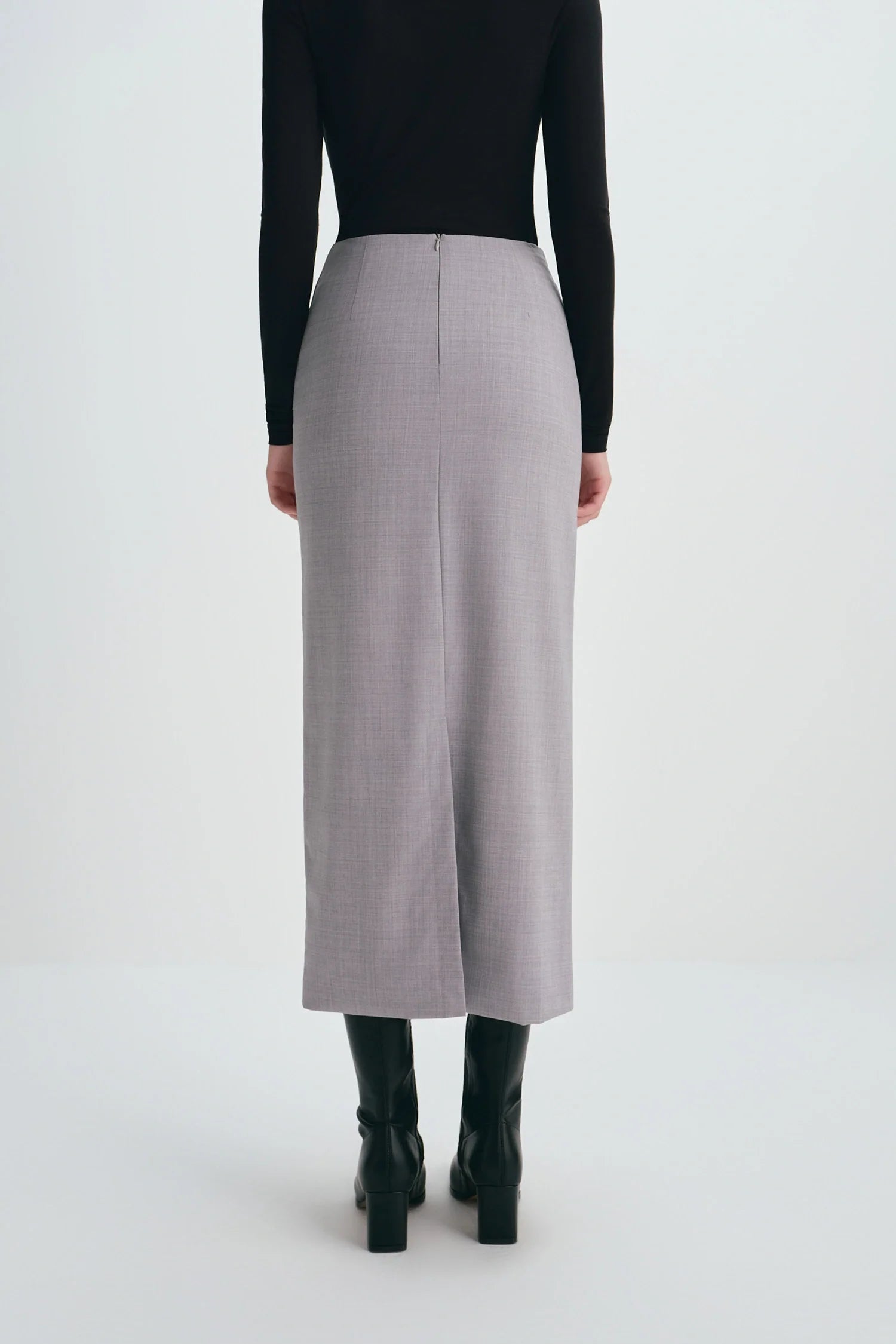 Sophie Rue Ginny Knot Waist Midi Skirt - Gray