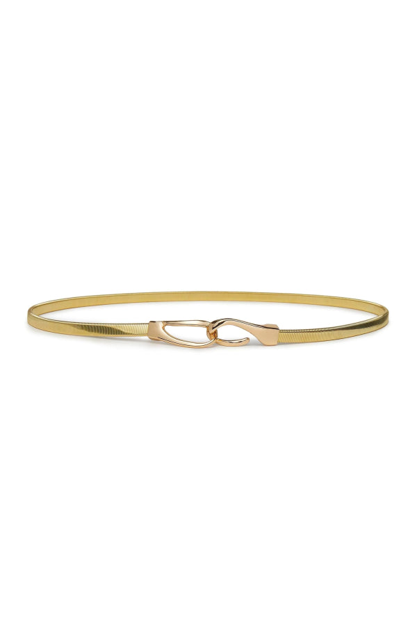 LeLe Sadoughi Stretch Chain Belt - Gold