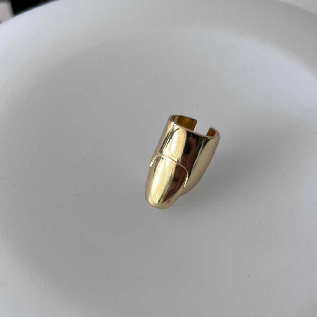 London Atelier Byproduct Gold Finger Cover with Nail Detail Ring