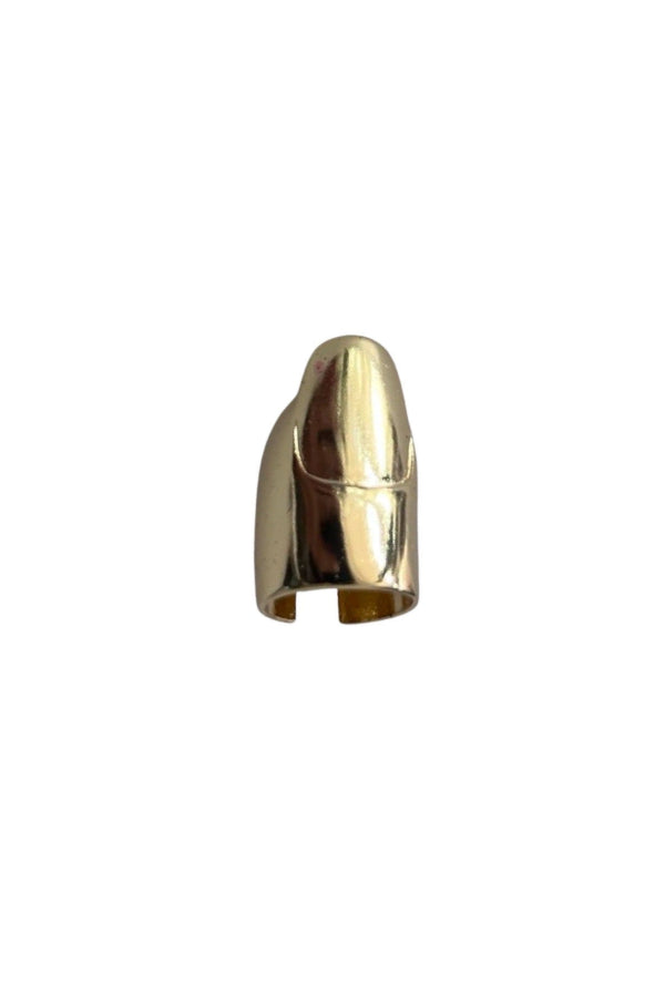 London Atelier Byproduct Gold Finger Cover with Nail Detail Ring