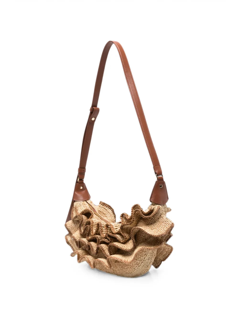 Zimmermann Goldentime Ruffle Shoulder Bag