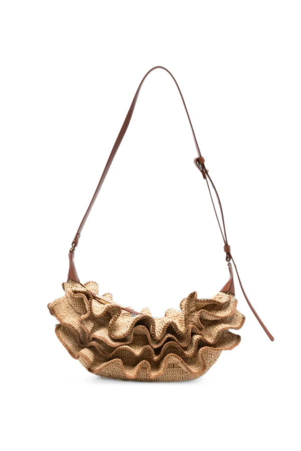 Zimmermann Goldentime Ruffle Shoulder Bag