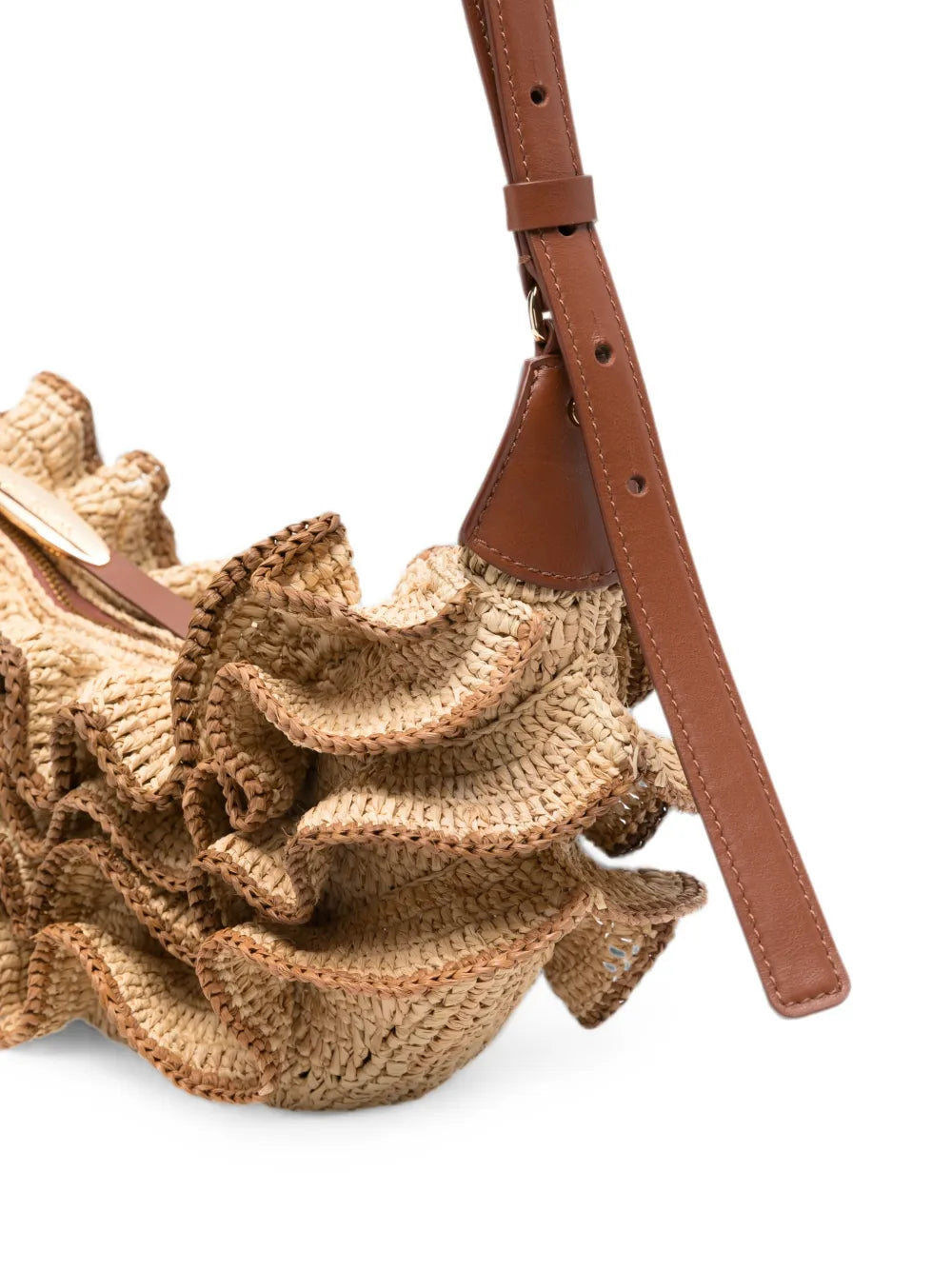 Zimmermann Goldentime Ruffle Shoulder Bag