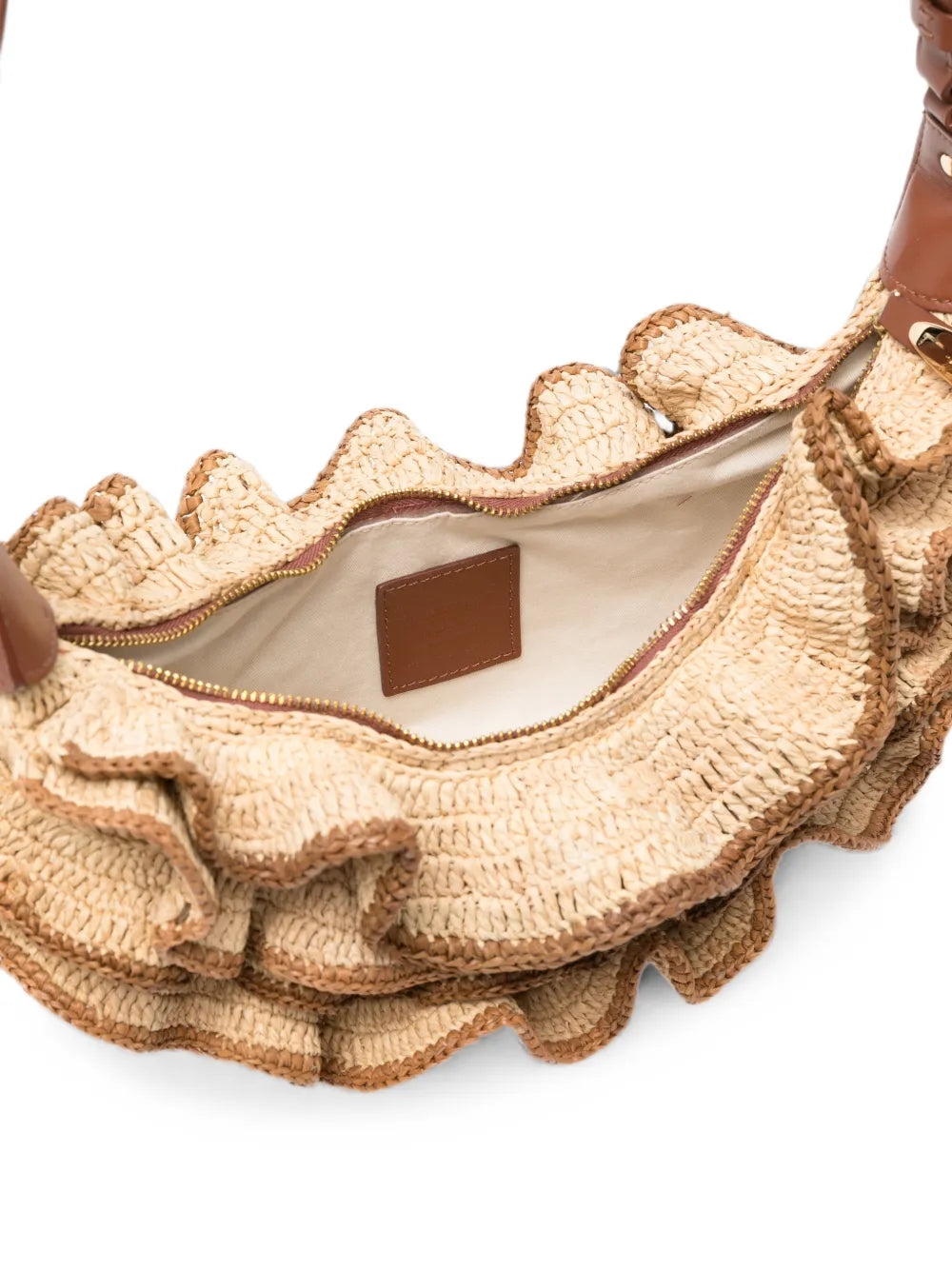 Zimmermann Goldentime Ruffle Shoulder Bag