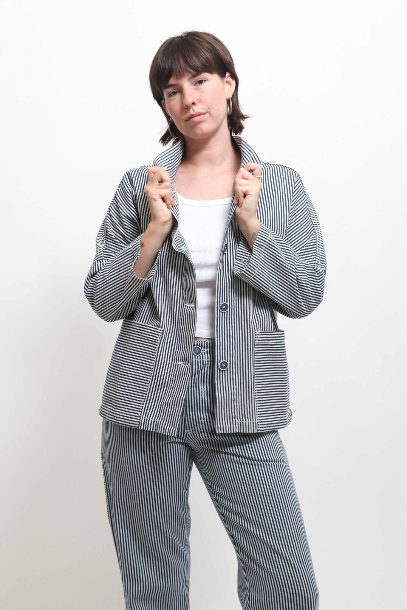 Gravel & Gold Marram Jacket - Conductor Stripe