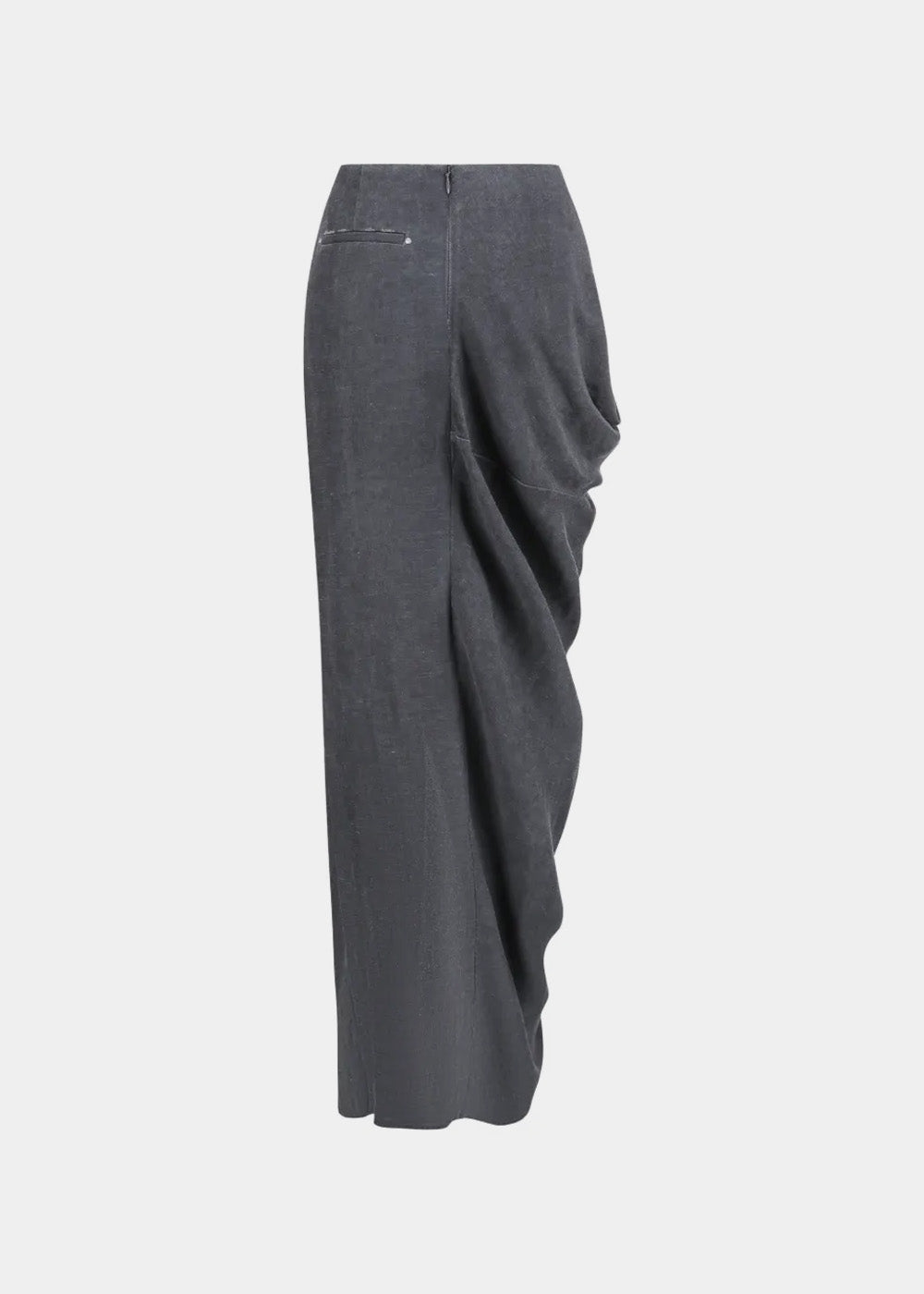 Oude Waag Grey Asymmetric Knotted Maxi Skirt