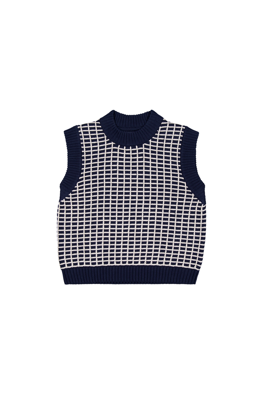 Kowtow Grid Vest - Navy Grid