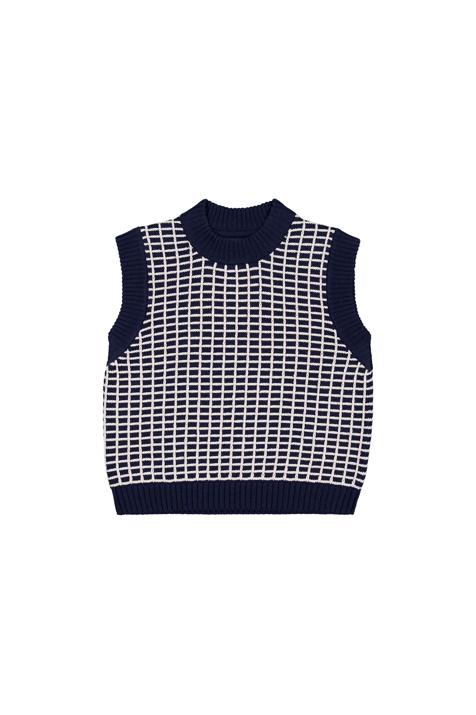 Kowtow Grid Vest - Navy Grid