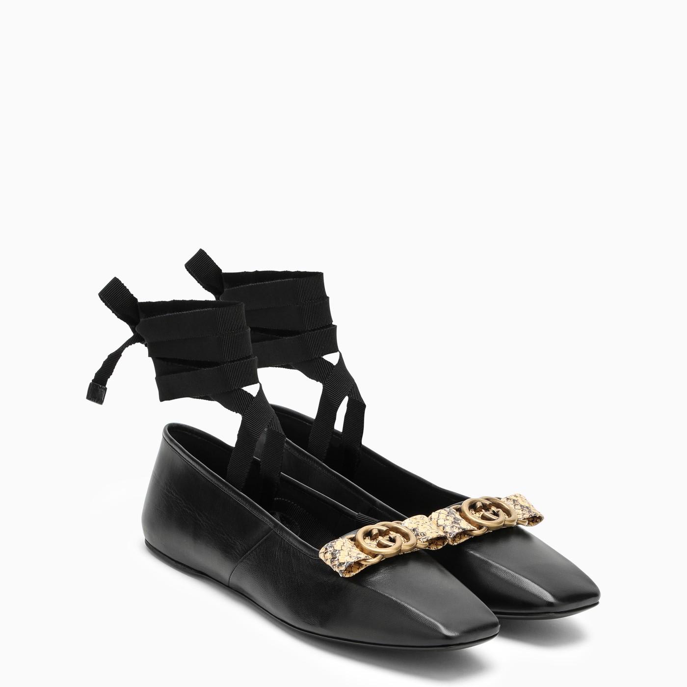 Gucci Double G Ballet Flats - Black