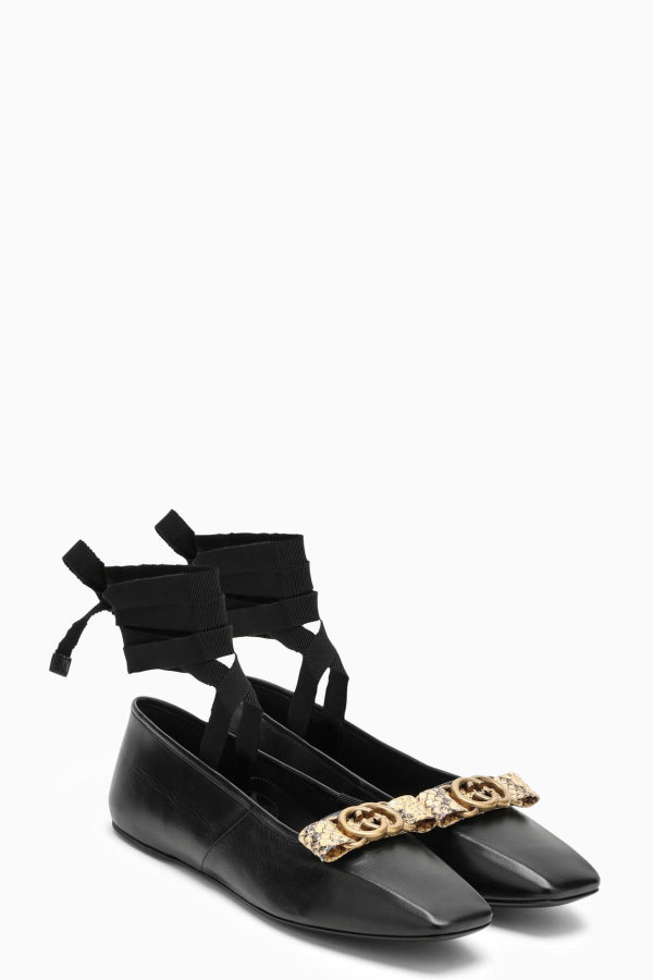 Gucci Double G Ballet Flats - Black