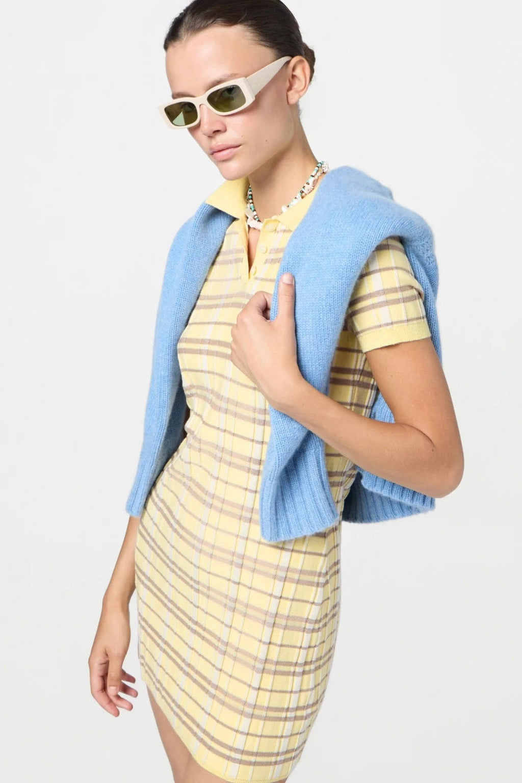 Guest in Residence Plaid Polo Dress