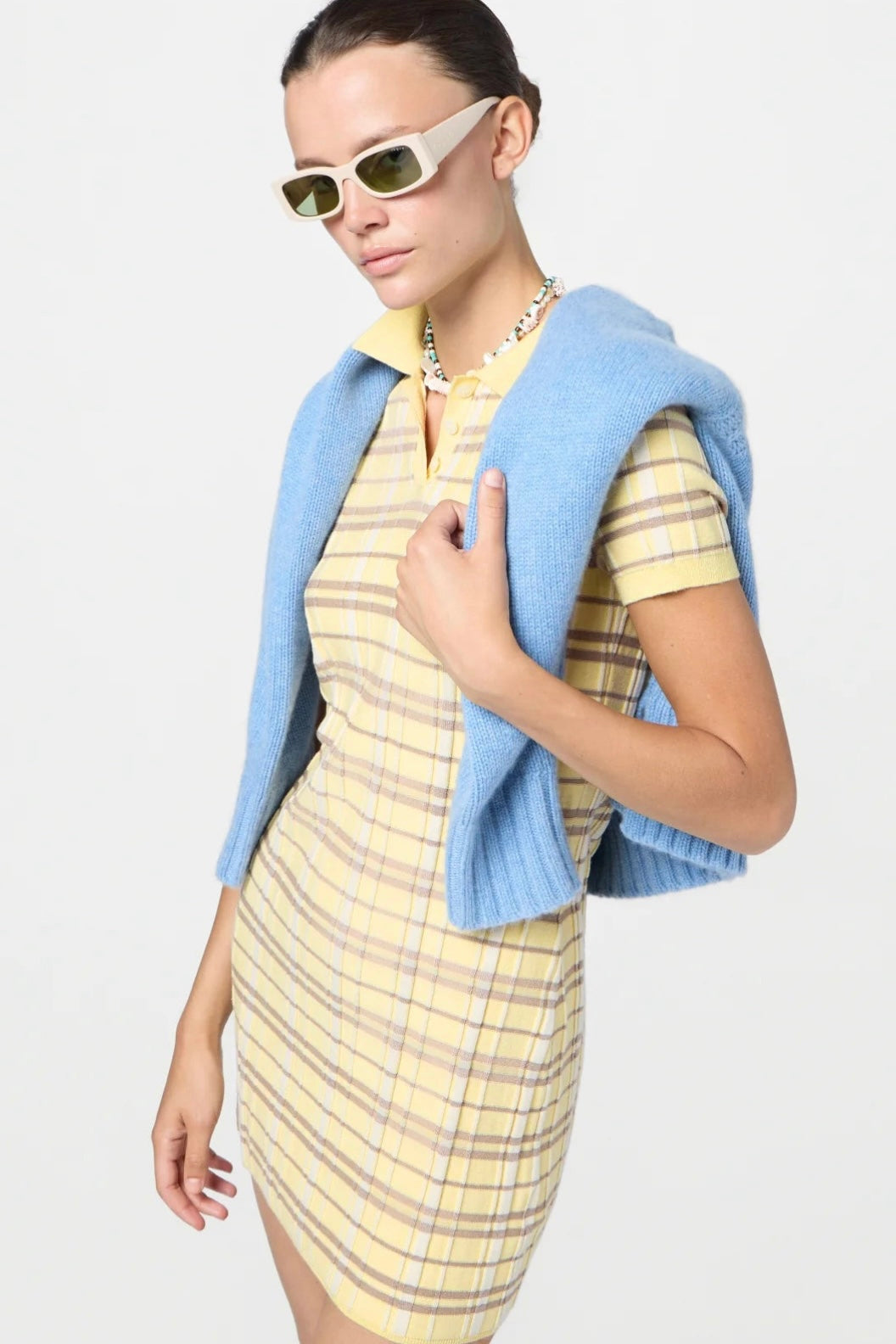 Guest in Residence Plaid Polo Dress