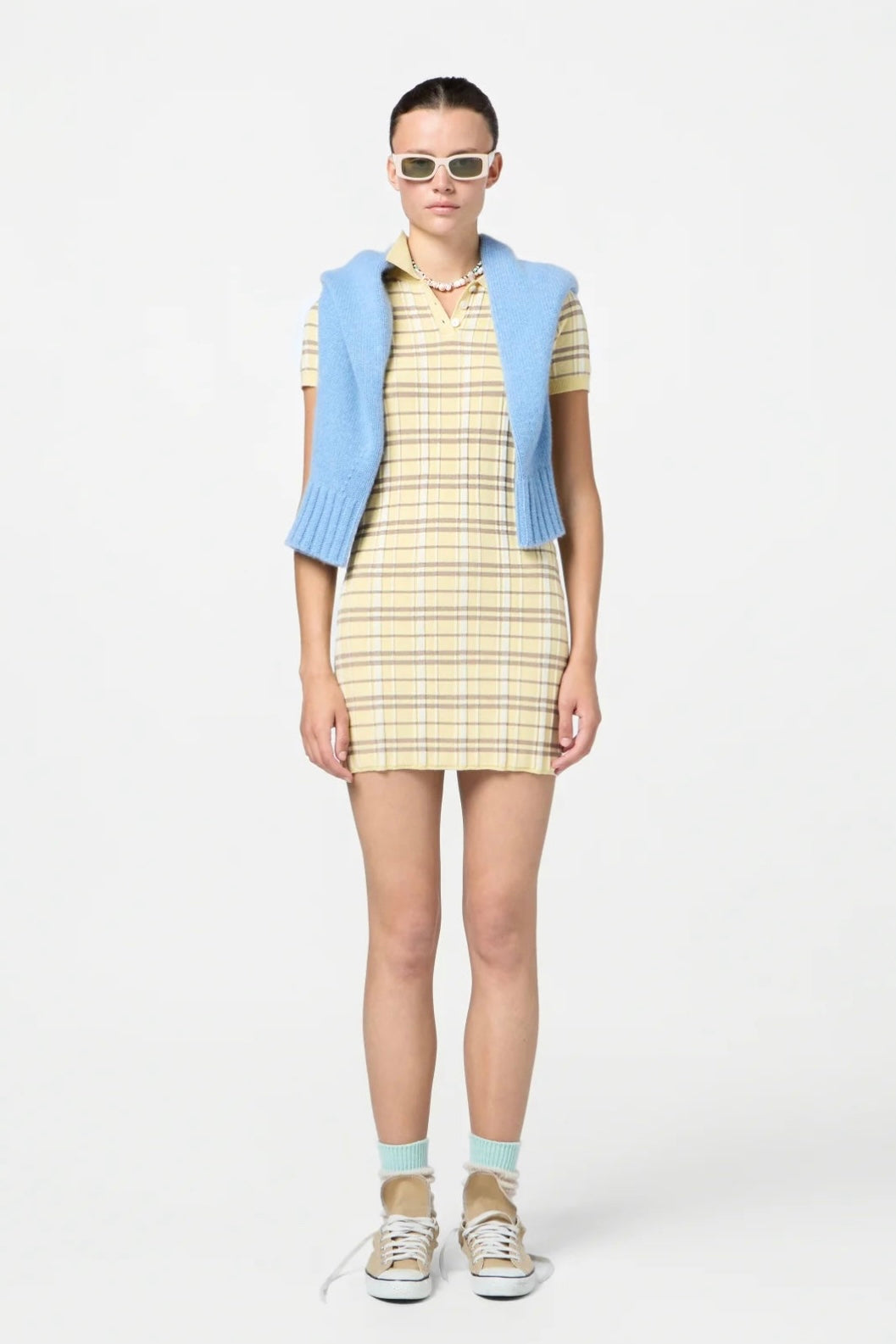 Guest in Residence Plaid Polo Dress