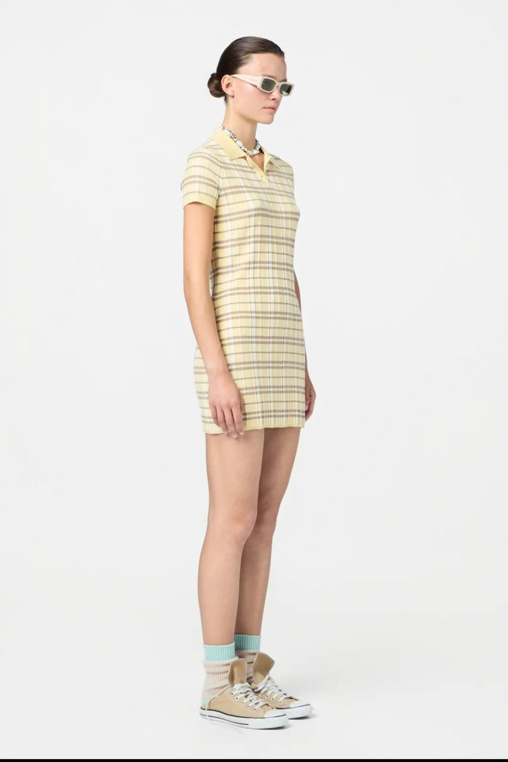 Guest in Residence Plaid Polo Dress