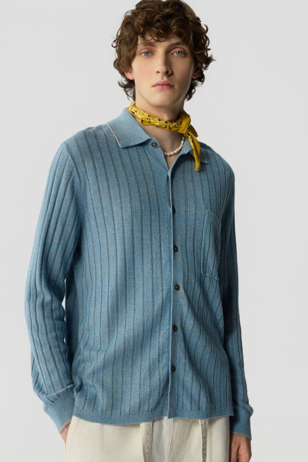 Guest in Residence Button Up Linen Blend Shirt