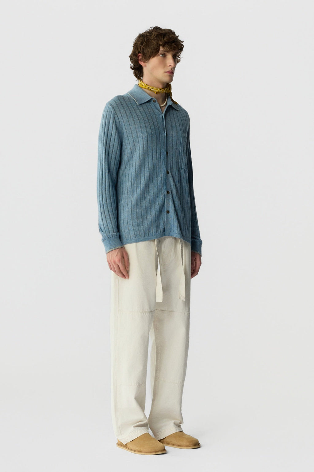 Guest in Residence Button Up Linen Blend Shirt
