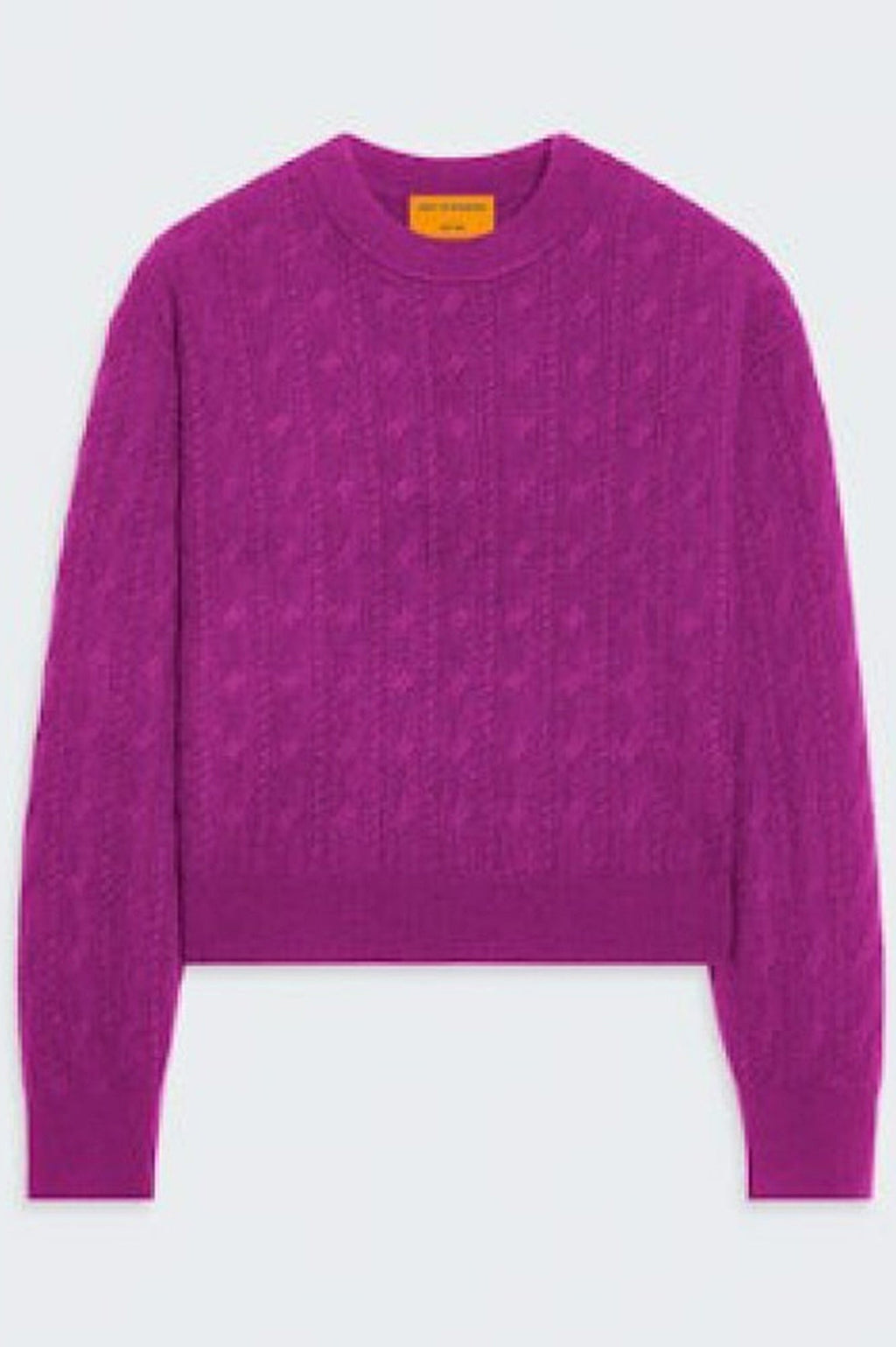 Guest in Residence Cable Collegiate Crew Sweater - Aubergine