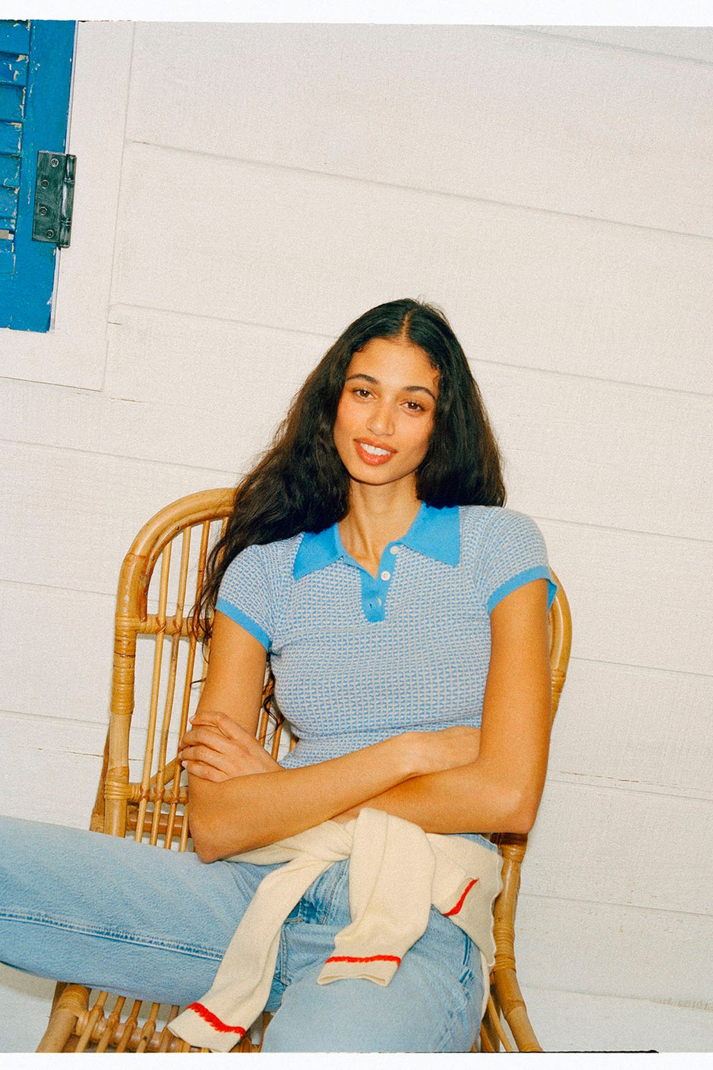 Guest in Residence Pique Shrunken Polo - Sail Combo