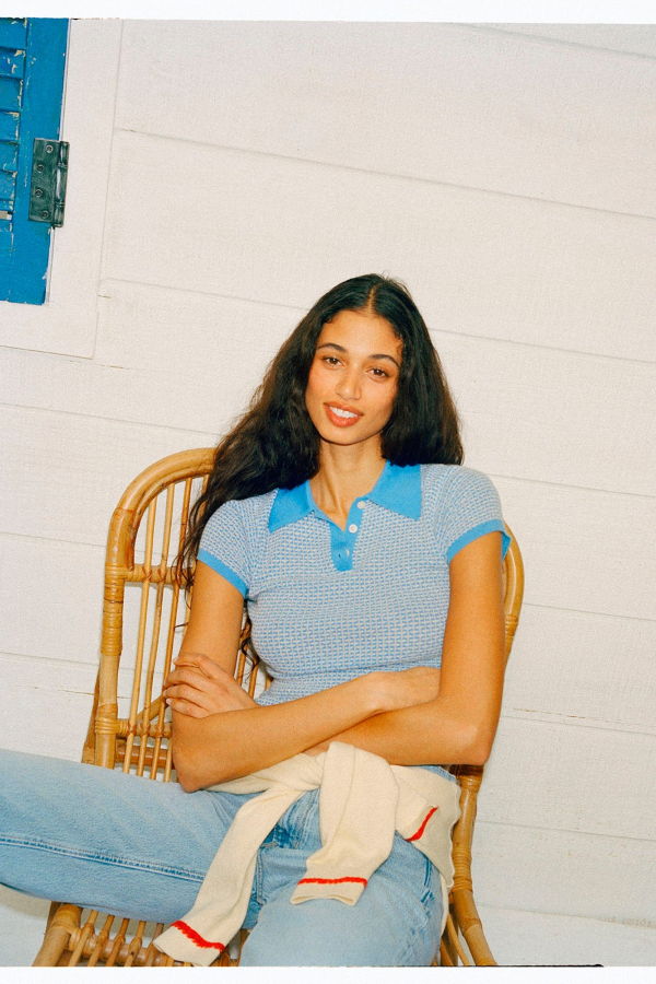 Guest in Residence Pique Shrunken Polo - Sail Combo