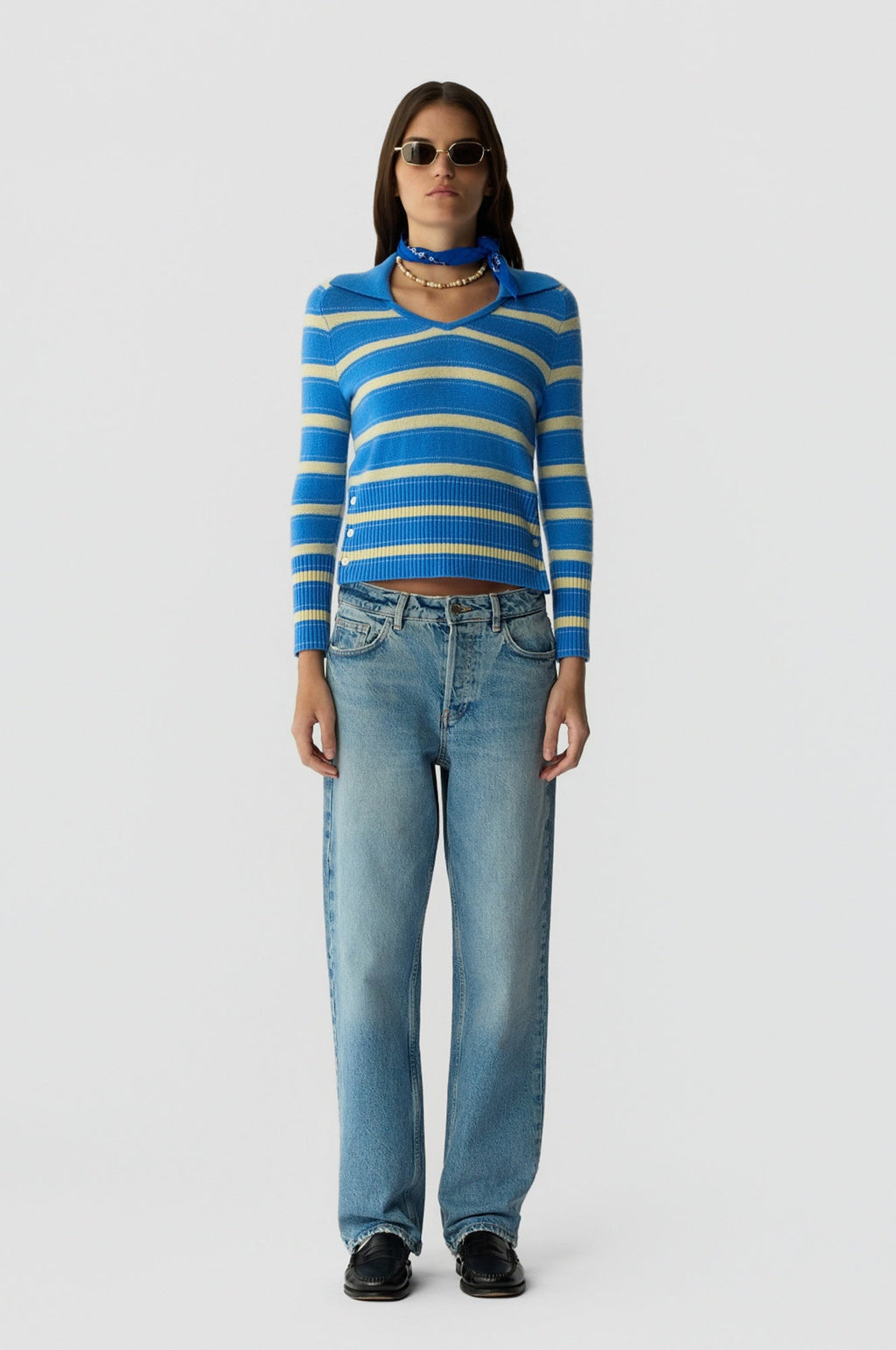 Guest in Residence Port Polo Sweater - Sail Combo
