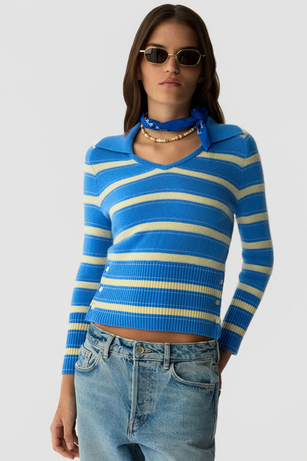 Guest in Residence Port Polo Sweater - Sail Combo